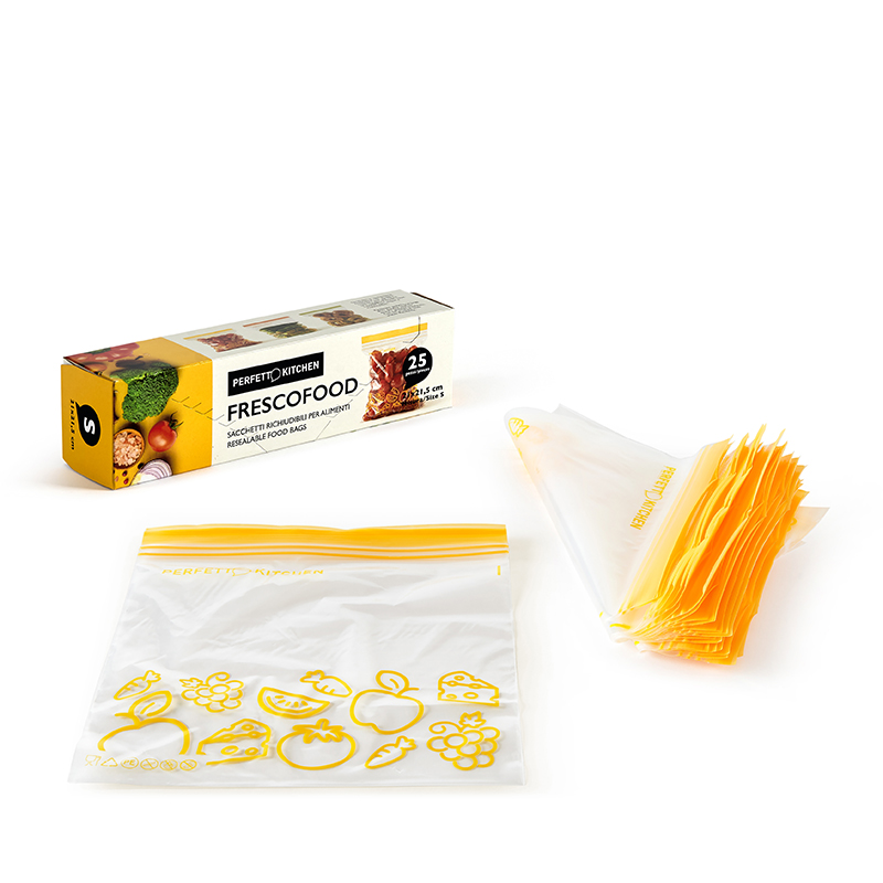 SACCHETTI RICHIUDIBILI PER ALIMENTI FRESCOFOOD MISURA S 21X21,5 CM 25PZ ART. 29141 PERFETTO