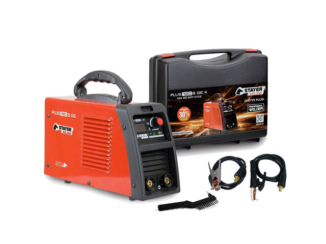 Saldatrice ad inverter SUPER PLUS 120 GE K. 120 Ampere al 100%. Elettrodi saldabili: rutili, inox, ghisa fino al diametro 3,25 e