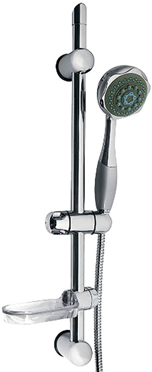 Saliscendi per doccia MAURER mod. JUDY -  doccetta a 5 funzioni - con portasapone - tubo flex da 1,5 m