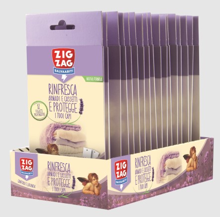 SalvaAbiti Foglietti profumatori per cassetti all'essenza naturale di Canfora e Lavanda. Proteggono, rinfrescano e profumano.