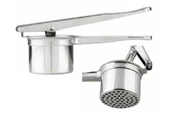 SCHIACCIAPASSATELLI INOX ART.330 DI ELEVATO SPESSORE CON BICCHIERE INOX 18/10 FORI DIAMETRO 5MM O.M.A.C.