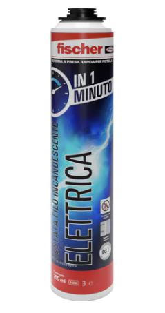 Schiuma poliuretanica ELETTRICA A PRESA RAPIDA 750ML PER PISTOLA FISCHER ART. 572433