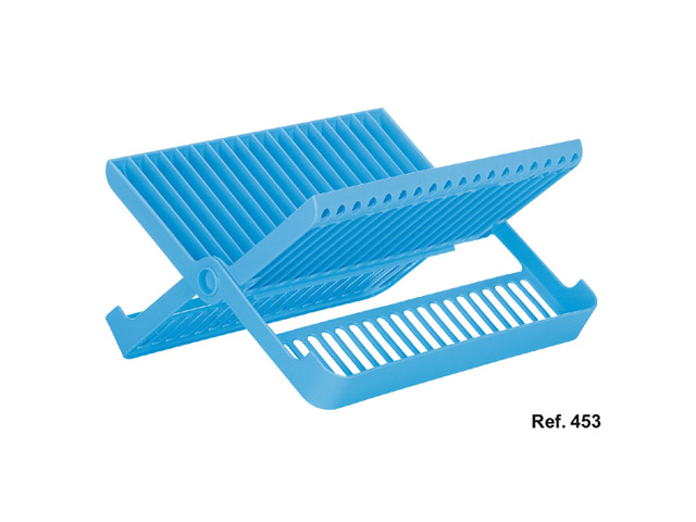 Scolapiatti chiudibile per minimo ingombro, capiente e robusto, con ferma bicchieri. Facile da pulire anche in lavastoviglie.Cos