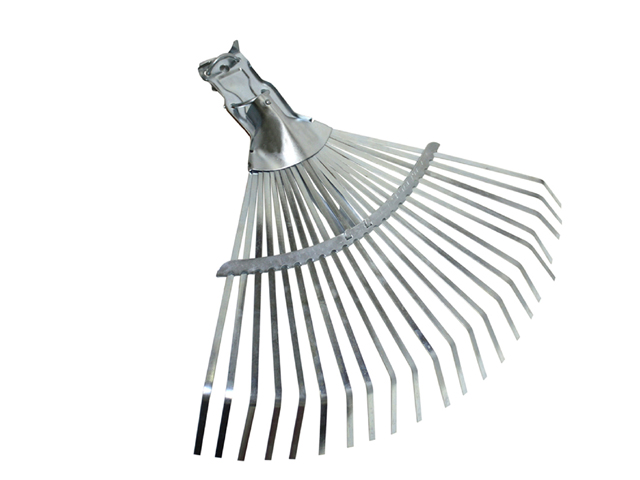 Scopa per foglie regolabile, zinco cromata con 22 denti