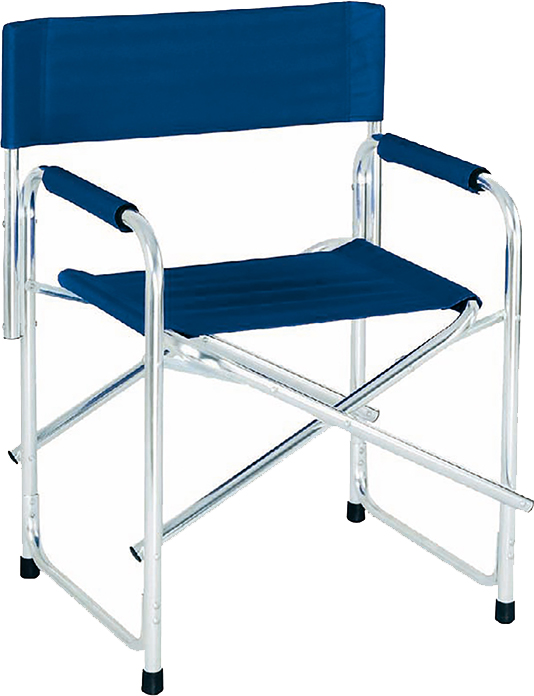 SEDIA REGISTA IN ALLUMINIO TELO BLU 38x57x78 ART. 55184