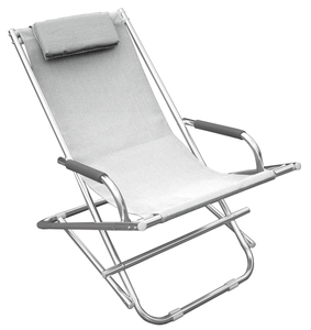 SEDIA SDRAIO PLAYA IN ALLUMINIO BIANCA struttura in tubolare di alluminio satinato ø 25 mm Tessuto in texilene Colore bianco