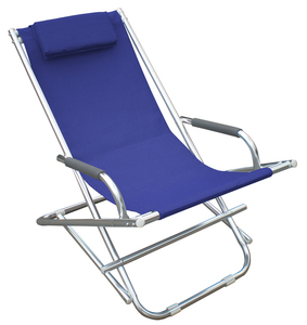 SEDIA SDRAIO PLAYA IN ALLUMINIO BLU struttura in tubolare di alluminio satinato ø 25 mm Tessuto in texilene Colore blu