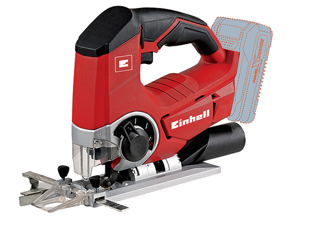 Seghetto alternativo TE-JS 18LI PXC-SOLO. Taglio obliquo massimo 47°, numero colpi 0-2400 al minuto, profondità di taglio: legno