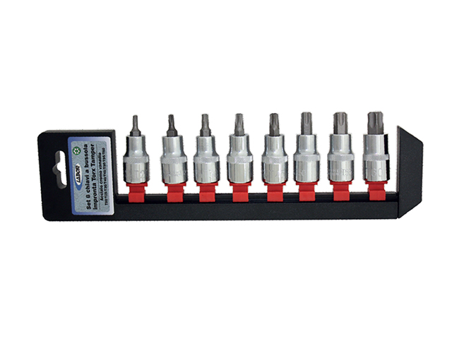 Serie 8 chiavi a bussola con impronta TORX TAMPER