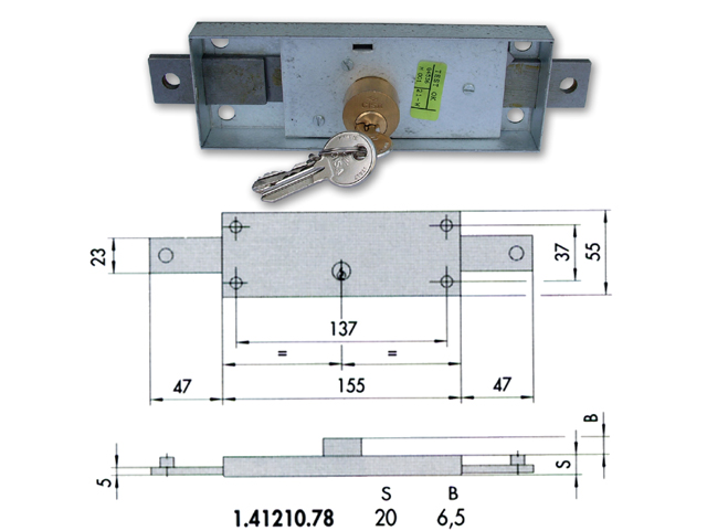 SERRATURA CISA 41210-78-0 PER SERRANDA CENTRALE