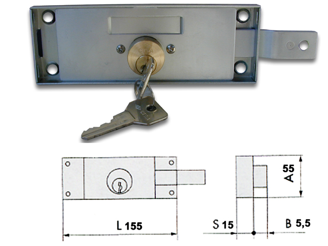 SERRATURA CISA 41525-78-1 PER SERRANDA LATO DESTRO