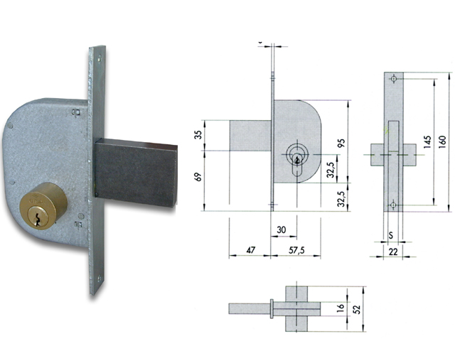 SERRATURA CISA 42120-30-0 PER CANCELLO CILINDRO FISSO
