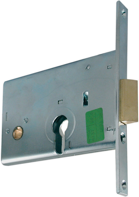 Serratura da infilare CISA per fasce - zincata - scrocco con una mandata incorporata - per cilindro sagomato da ordinare a parte