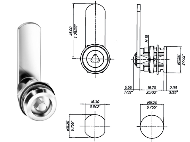 SERRATURA PER QUADRI ELETTRICI MERONI 2772