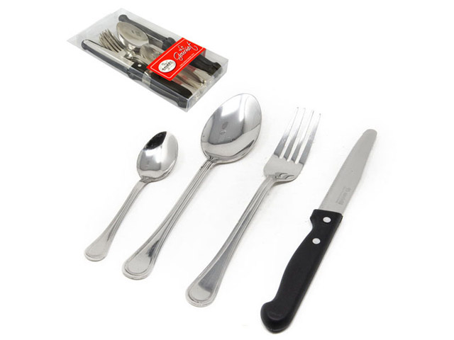 SERVIZIO 24 POSATE LENNONServizio 24 posate in acciaio inox, con coltello rivettato in 18/10. Linea Lennon. art. 1025LE