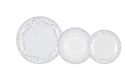 SERVIZIO DI PIATTI TAVOLA 18 PEZZI IN PORCELLANA SILVERLIGHT TOGNANA