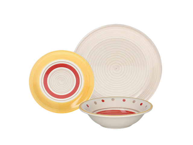 SERVIZIO TAVOLA 18 PEZZI LOUISE DELIASv. tavola 18 pezzi modello Louise in stoneware, composto da: Nr 6 piatti piani cm 27, 6 pi