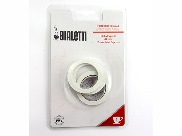 SET 3 GUARNIZIONI+FILTRO TAZZE 12  BIALETTI MOKA EXPRESS ART. 097468