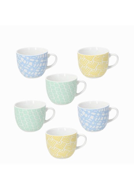 SET 6 TAZZE CAFFE' SENZA PIATTINO MADISON HAPPINESS 5712