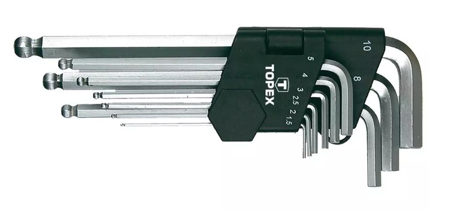 SET 9 CHIAVI ESAGONALI LUNGHE ART. 35D957 TOPEX