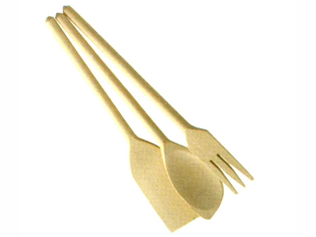 SET MESTOLAME IN LEGNO DI FAGGIO CUCCHIAIO - PALETTA- FORCHETTA CAPER