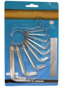 SET SERIE 10 CHIAVI ESAGONALI MM1,5/2/2,5/3/3,5/4/5/6/8/10