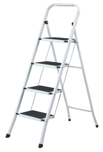 SGABELLO SALVASPAZIO IN ACCIAIO 4 GRADINI BIANCO