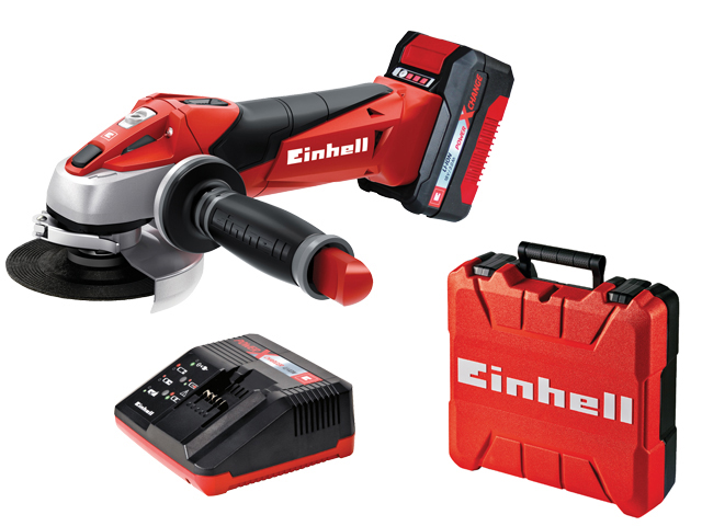 Smerigliatrice angolare a batteria PXC 18V. Con batteria caricabatteria e valigetta. Numero giri 8500 al minuto, diametro disco 