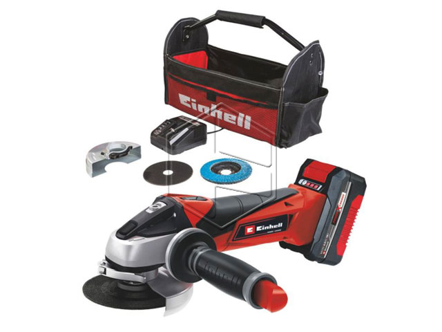 Smerigliatrice angolare a batteria PXC 18V. Con batteria da 4AH, caricabatteria e valigetta. Einhell ART. 4431134