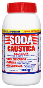 SODA CAUSTICA A SCAGLIE KG 1 MARTEN IDROSSIDO DI SODIO 98/99% UTILE PER STASARE GLI SCARICHI SVERNICIA NON DANNEGGIA ART. PROF00