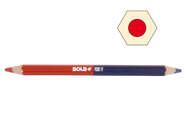 Sola matita CM17 bicolore rossa-blu con mina in grafite con aggiunta di cera