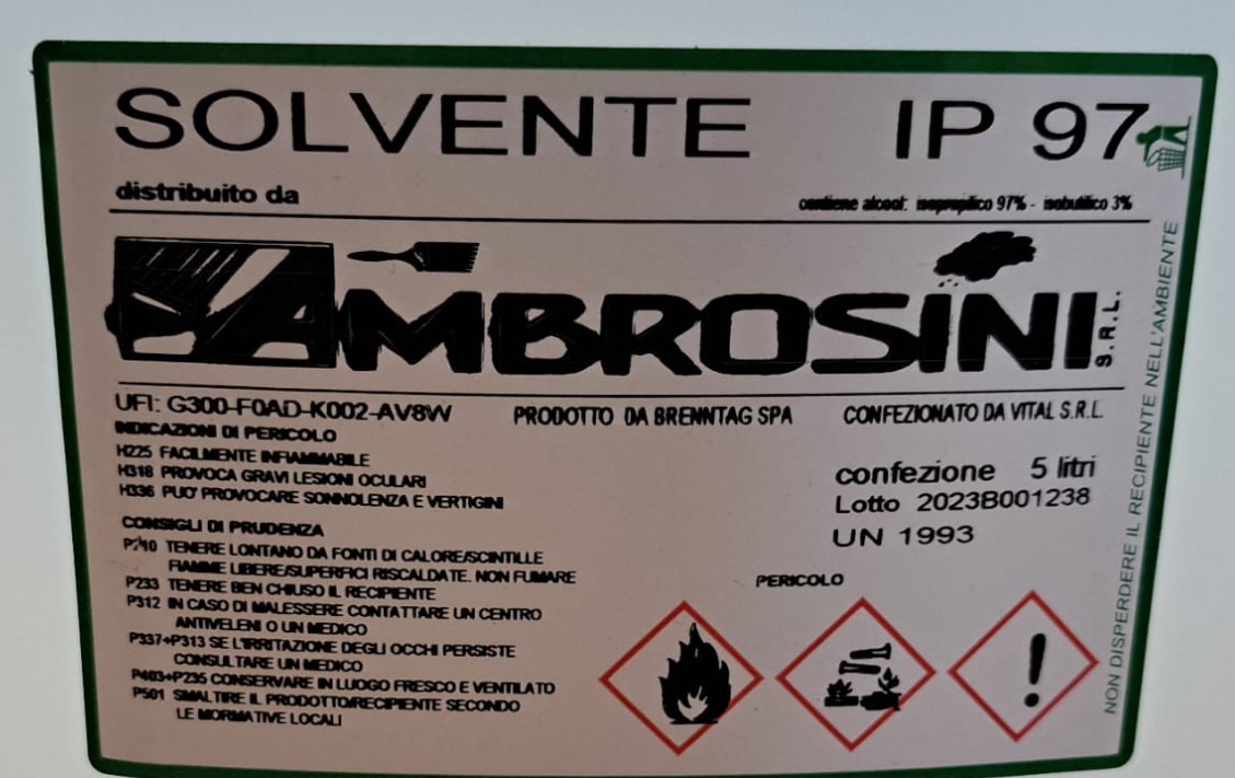SOLVENTE IP97 TANICA DA  LT 5 ISOPROPILICO