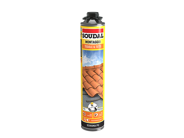 SOUDAL SCHIUMA POLIURETANICA PER TEGOLE E TETTI, PER PISTOLA 750ML