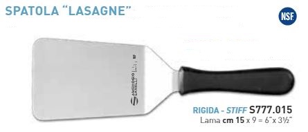 SPATOLA LASAGNA RIGIDA SUPRA CM.15X9 AMBROGIO SANELLI COD.S777.015
