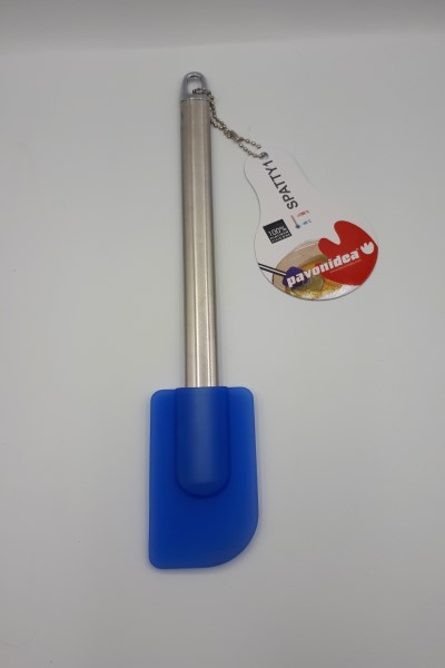 SPATOLA SPATTY MANICO INOX IN SILICONE TRANSLUCIDO BLU CM29  PAVONI
