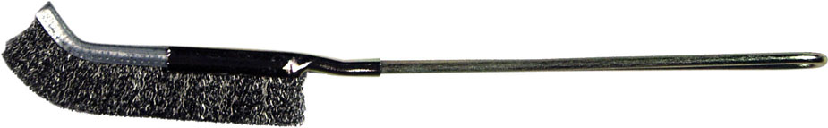 Spazzola a mano MAURER con manico curvo in acciaio - fili in acciaio INOX