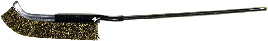 Spazzola a mano MAURER con manico curvo in acciaio - fili in ottone