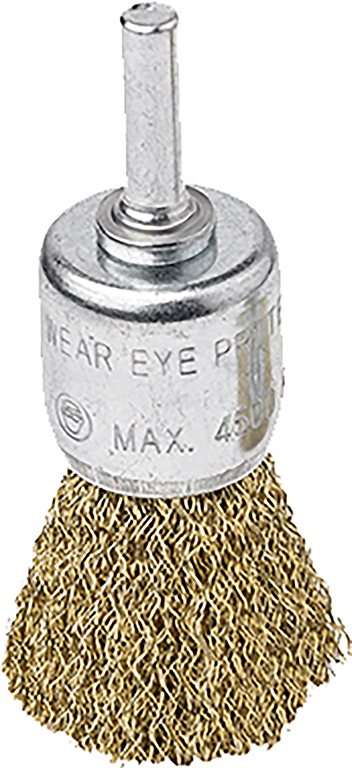 Spazzola con gambo MM17X25 F 0,3  diam. 6 mm MAURER - tipo a pennello - filo in acciaio ondulato spessore 0,3 mm