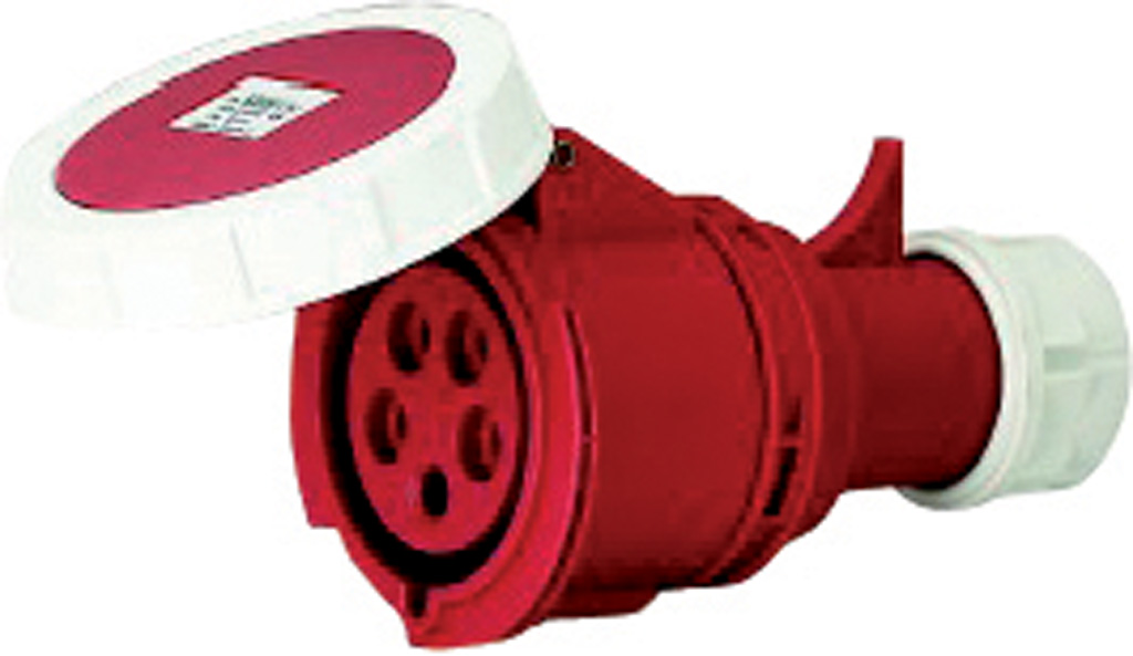 SPINA DIRITTA 3P+N+T 400V 16A ROSSA IP67