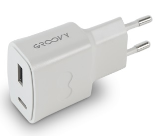 SPINA MURO 1USB+1USB-C 3,1A PANTONE C01 GROOVY