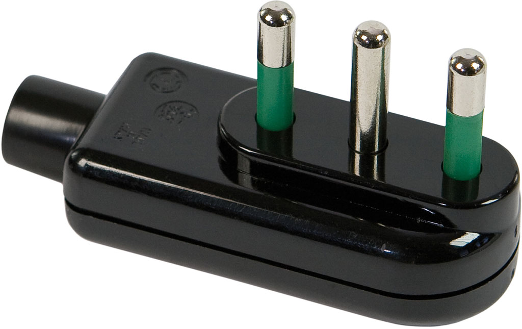 Spina ribassata con spinotti allineati FANTON per uso civile 2P+T 16A