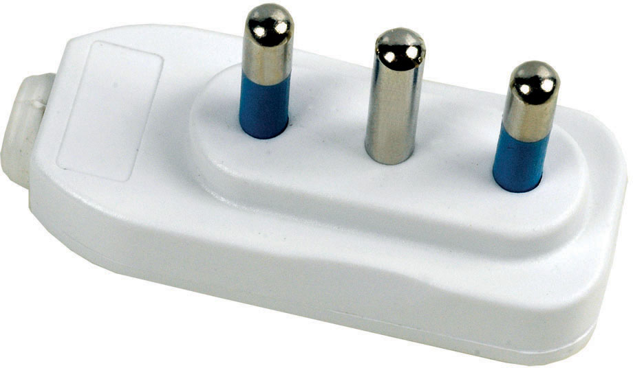 Spina ribassata con spinotti allineati MAURER per uso civile 2P+T 16A