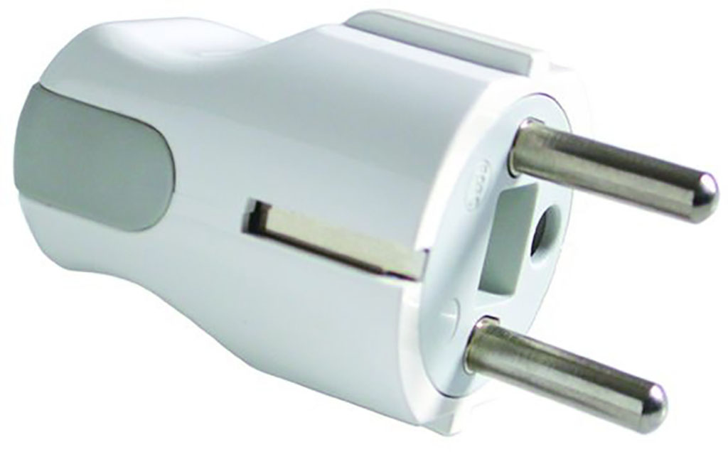 SPINA SCHUKO 2P+T SMONTABILE CAVO LATERALE 90° NERA