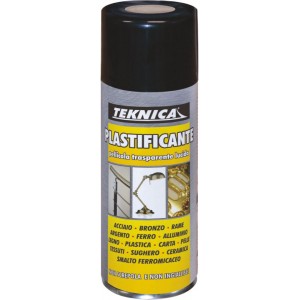 SPRAY PLASTIFICANTE 400ML TEKNICA. E' una pellicola protettiva trasparente lucida, non screpola e non ingiallisce. Adatto per ac