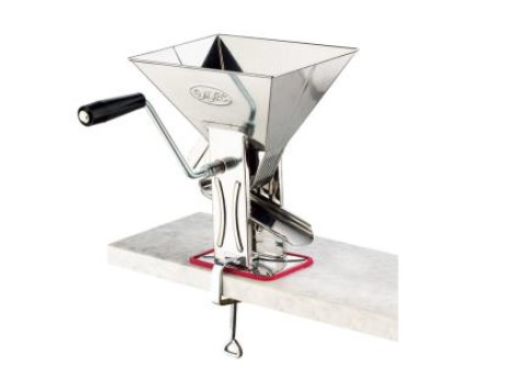 SPREMIPOMODORO GULLIVER - IN ACCIAIO INOX - MANUALE A MANOVELLA - MORSETTO PER FISSARLO ALLA BASE DI LAVORAZIONE. OMAC art. 160