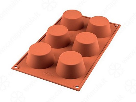 STAMPO IN SILICONE MUFFIN 6 POSTI MM75 H60MM TERRACOTTA SF052