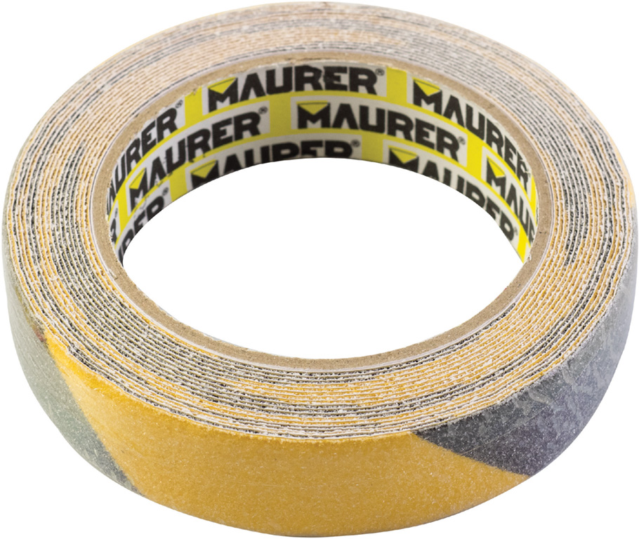 STRISCIA ANTISCIVOLO AUTOADESIVA GIALLO/NERA MAURER MM25X5MT