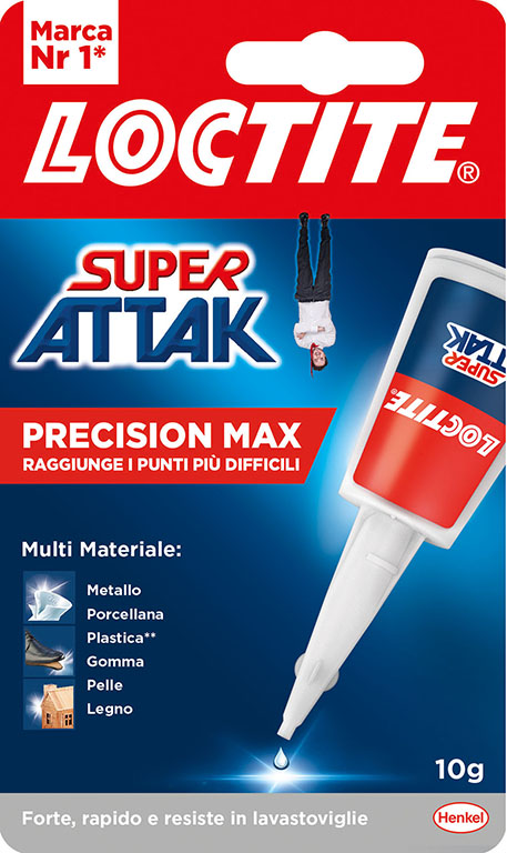 SUPER ATTAK liquido 3 GRAMMI - adesivo universale istantaneo - adatto per ceramica, legno, metallo, cuoio, gomma e carta