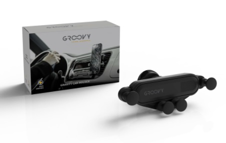 SUPPORTO AUTO GRAVITAZIONALE NERO/GRIGIO IN DISPLAY BOX COD. K10-GR-AVP-GRV