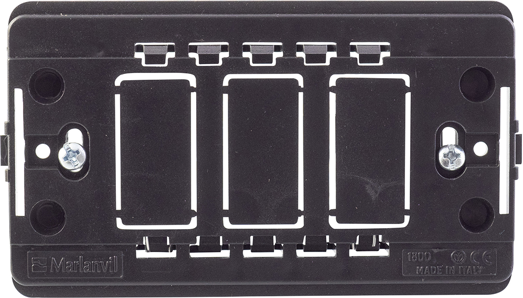 SUPPORTO PER PLACCHE 1P + SCHUKO GRIGIO STANDARD